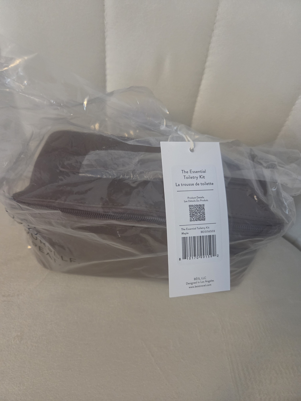 BEIS The Essential Toiletry Kit - Dark Brown Travel Dopp Bag
